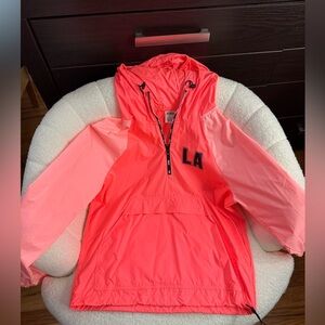 PINK Victoria's Secret Neon Los Angeles Hooded Rain Anorak